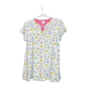 Cotn Pima Cotton Cottagecore Floral Sleep Shirt Size Small H1